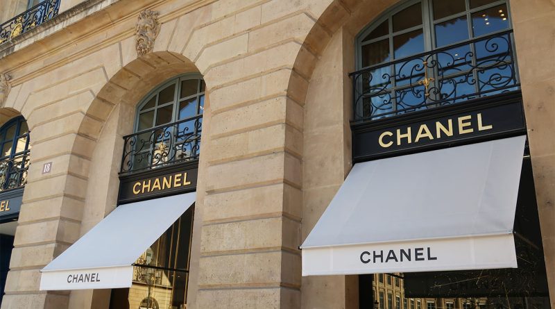 Chanel logo on building to support CEO Leena Nair article